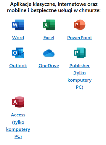 Aplikacje Microsoft 365 (Office) dla firm
